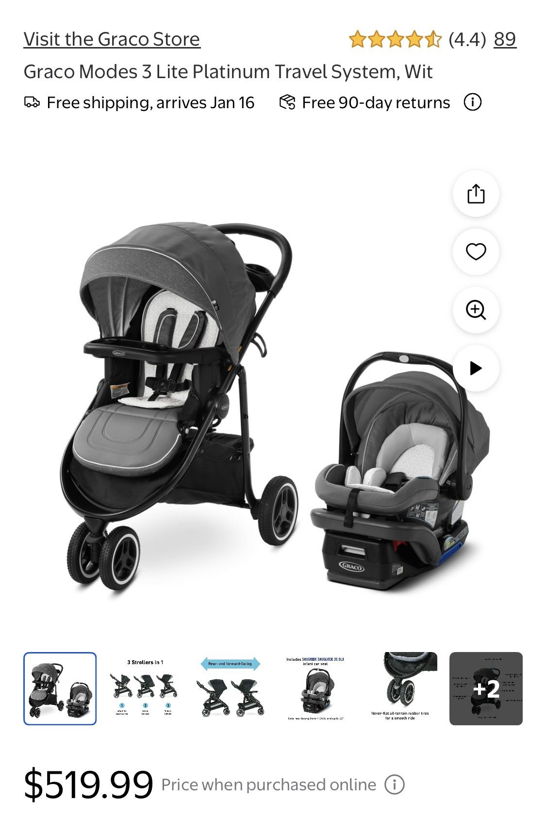 Graco Stroller, Basinet, Car Seat & Car Seat Bass