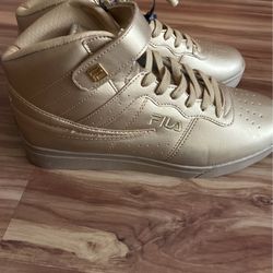 Brand New Pair Of Metallic Gold FILA Shoes