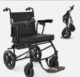 ELECTRIC WHEELCHAIR LIGHTWEIGHT FOLDABLE COMPACT MOTORIZED 43LB - BLACK