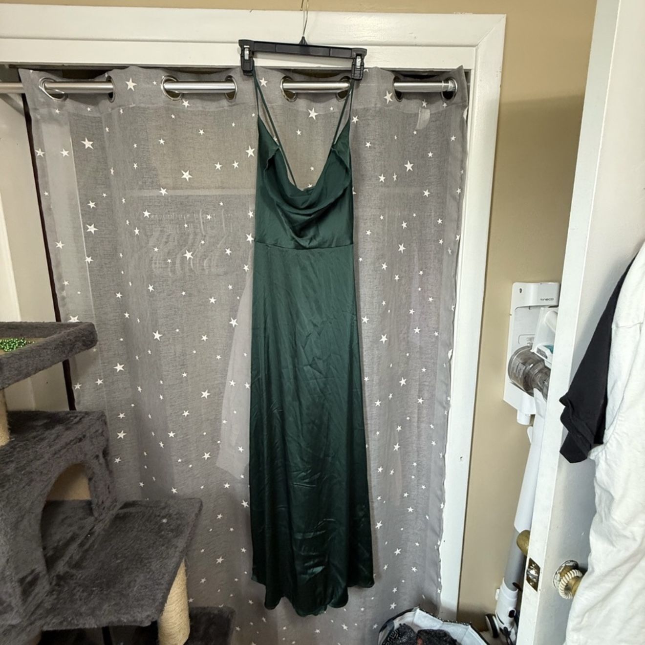 Satin Green Dress