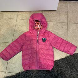 Girls, Pink, Minnie Mouse, Spring Jacket, Size 4