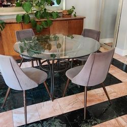 Glass Dining Table With 4 Chairs