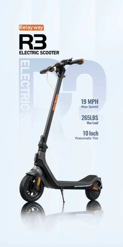 CunFon RS300 Electric Scooter 500W Top speed: about 19 mph Range: around 25 mile