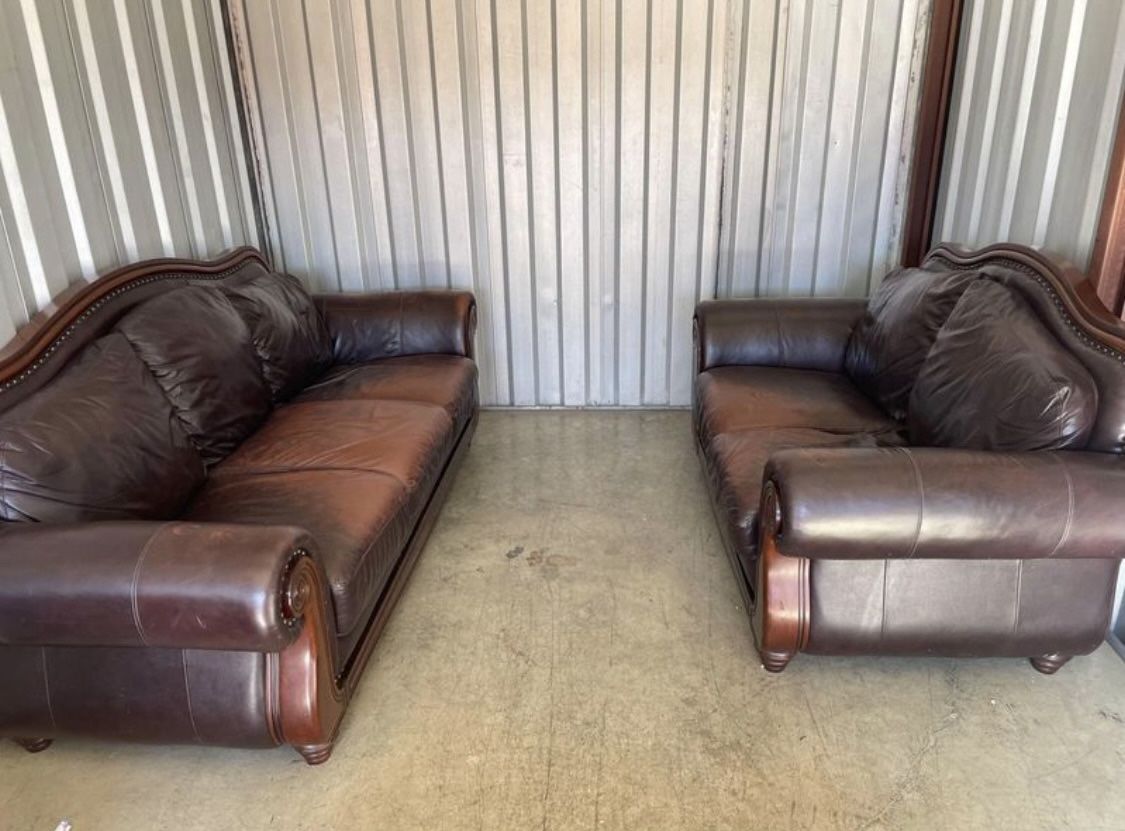 Leather Couch Lovseat and Coffeee Table