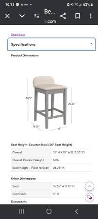 4 Sherlock Upholstered Counter Stools mint condition pet SMOKE kid fre 1 thumbnail4 Sherlock Upholstered Counter Stools mint condition pet SMOKE kid f