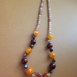 VINTAGE GEMSTONE BEGGAR BEADS Necklace