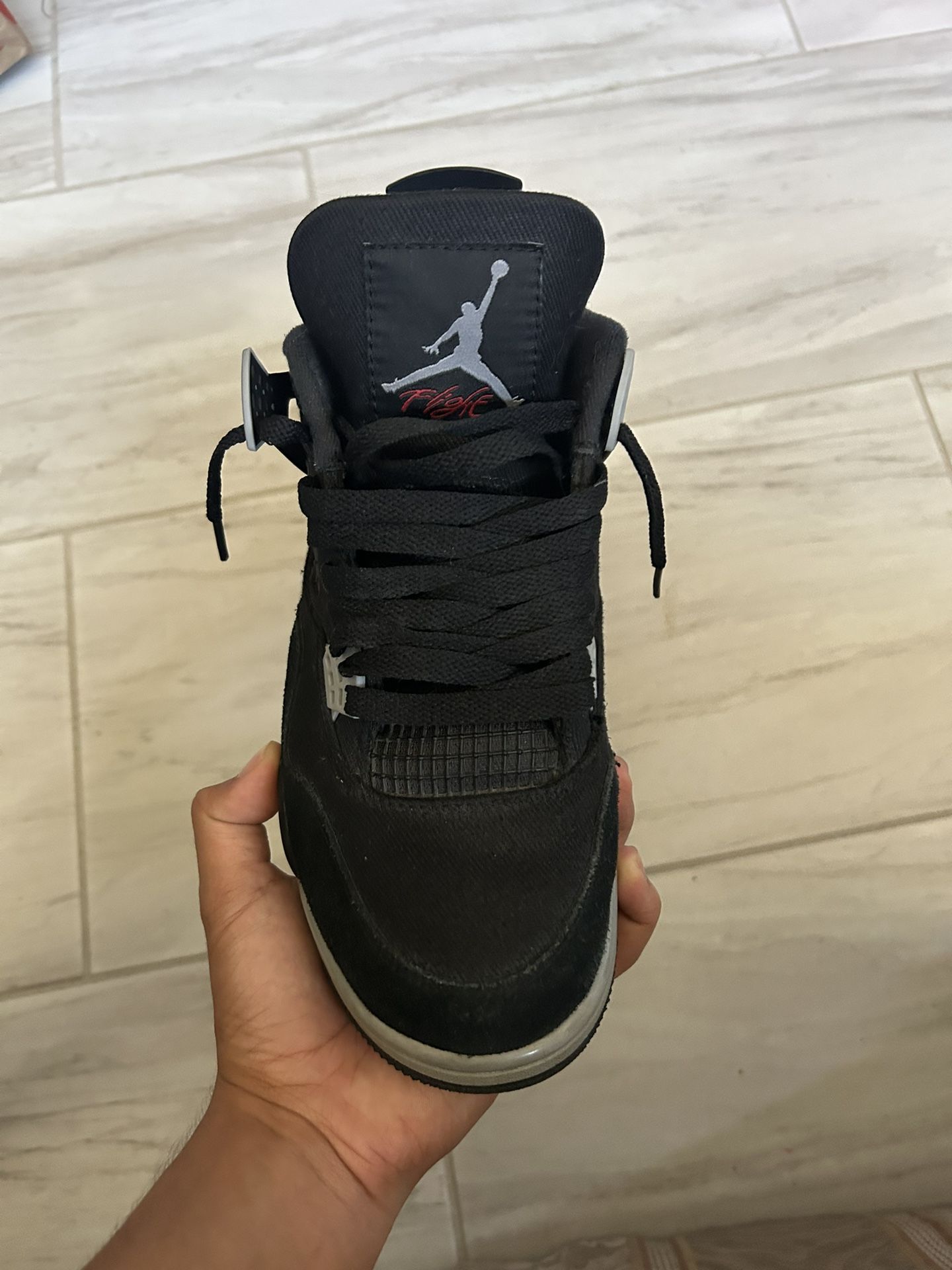 Jordan 4 Black Canvas Mens Size 8.5