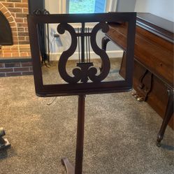 Antique Solid Wood Music Stand 