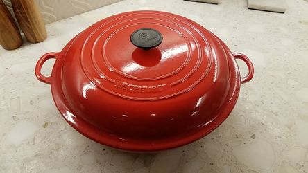 RED LECREUSET BRAISER PAN 5qt