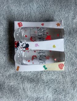 Disney Mickey and Minnie Stemless Champagne Flutes Set of 2