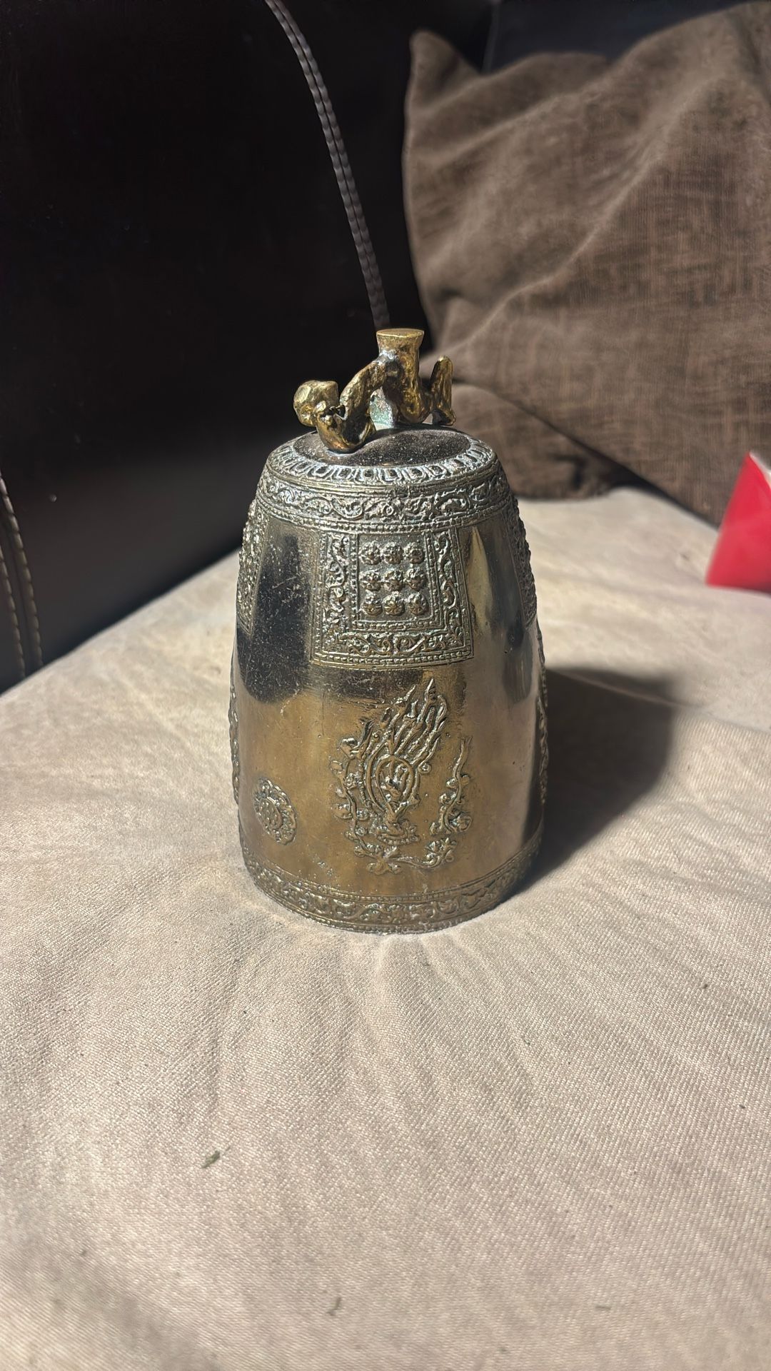 Antique Bronze Japanese Temple Bell 6in 