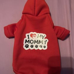 Extra Small I Love My Mommy Dog Hoodie For Winter