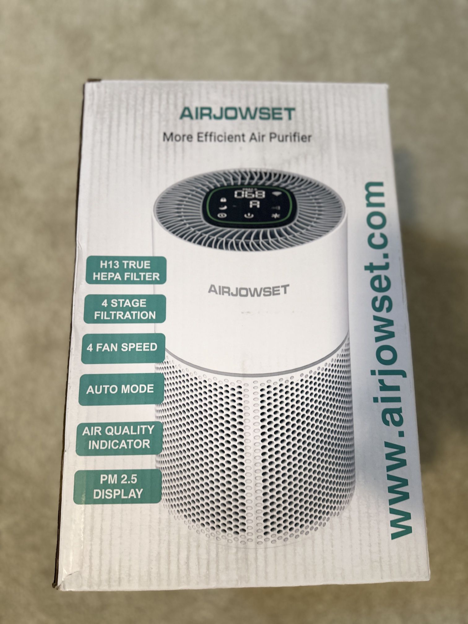 Brand: AIRJOWSET 4.8 4.8 out of 5 stars 53 Smart Wi-Fi Air Purifier, AIRJOWSET H13 True HEPA Filter, Air Purifiers for Home Large Room up to 1290 Ft²,