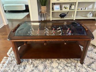 Foosball Coffee Table with Glass Top
