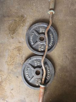 Pair of 35s and olympic bar