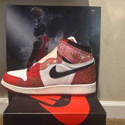 Jordan 1 Mids/ 7Y. Red Spider-Man.