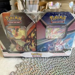 Pokemon V Heroes Tins Flareon Sylveon Two Pack