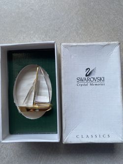 SWAROVSKI  CRYSTAL AND GOLD SAIL BOAT!!!