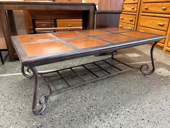 Made in Mexico Metal & Tile Rustic Coffee Table