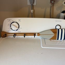 2 Foot Long Wood Wall Paddle With Hooks Nautical Decor