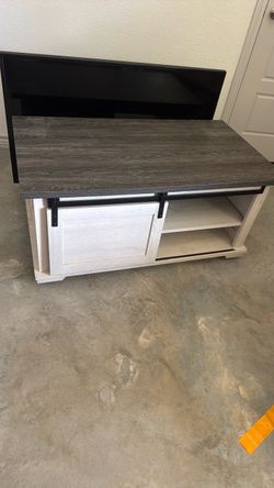 Farmhouse TV Stand with Sliding Barn Door