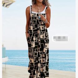 Women's Summer Boho Casual Jumpsuits Wide Leg Overalls