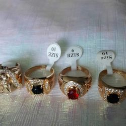 Mens rings, Braziliand gold plated 