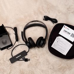 NEW Poly Voyager Focus 2 UC Wireless Headset – ANC, Mic & Charging Stand