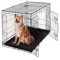 Brand New Top Quality L'xl Dog Crate Up To 70 Lbs Pet Carrier Puppy Dog Cage 2 Door Folding Kennel Jaula De Mascota 