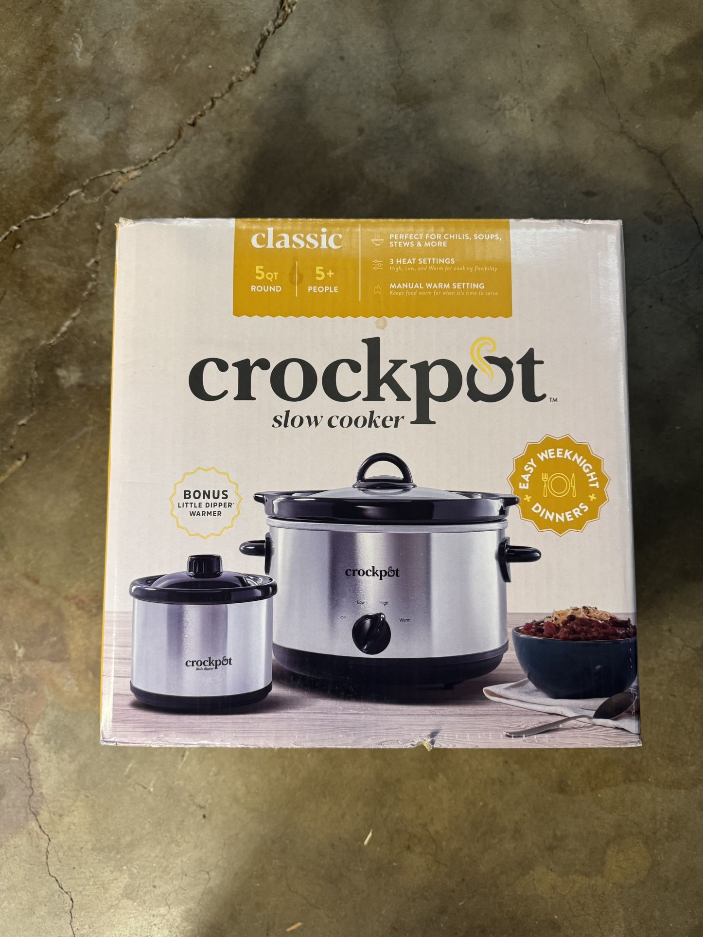 Crockpot Slow Cooker – 5qt + Bonus Little Dipper Warmer