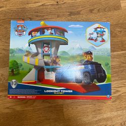 Paw Patrol Lookout Tower Playset with Toy Car Launcher & 2 Chase Figures New in Box