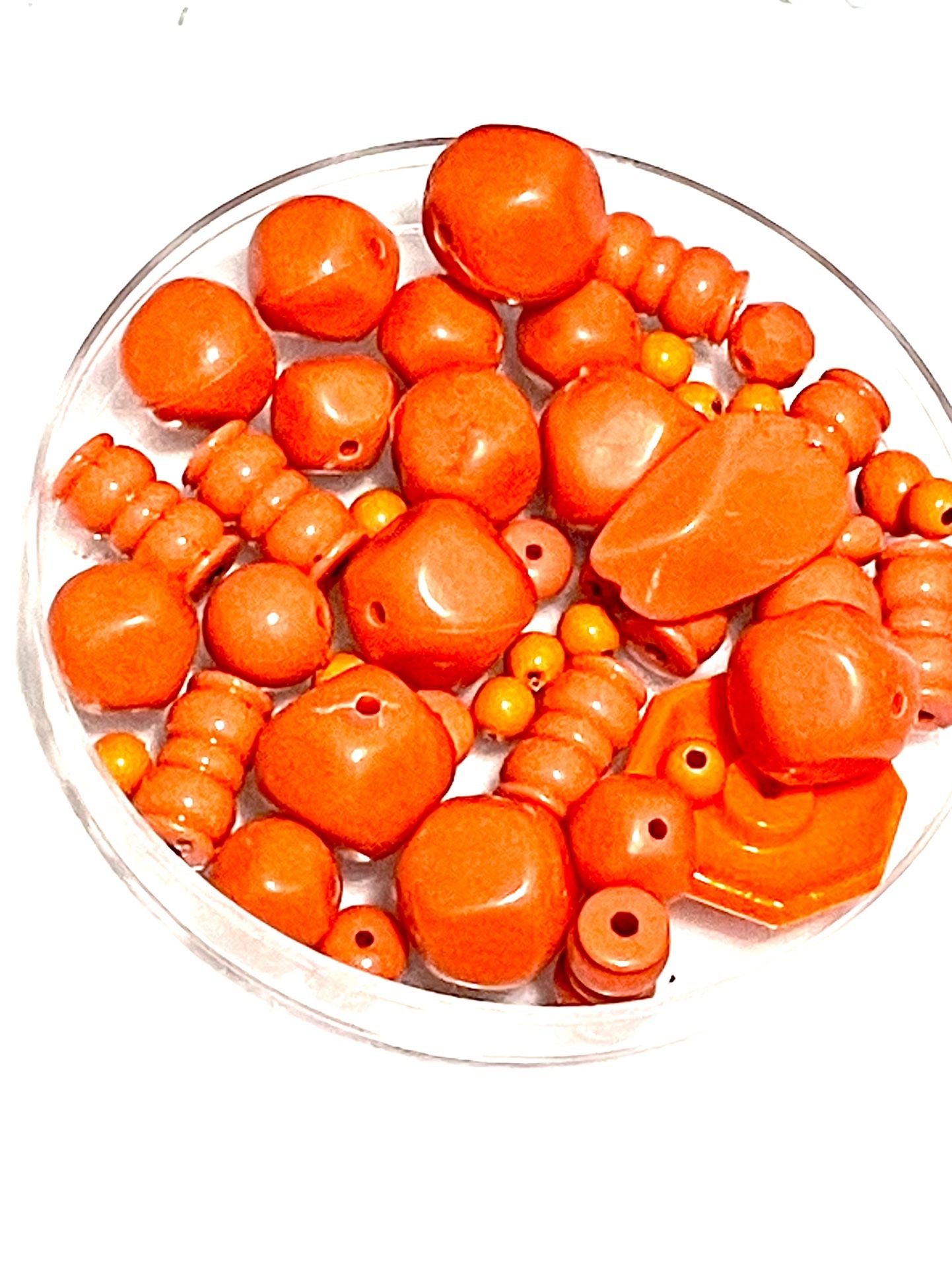 Lot Of Vintage Orange Beads 