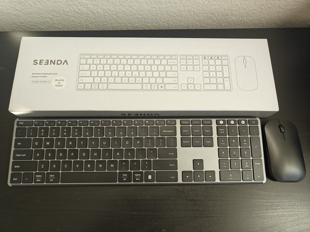 Seenda Black And Gray Wireless Keyboard And Mouse