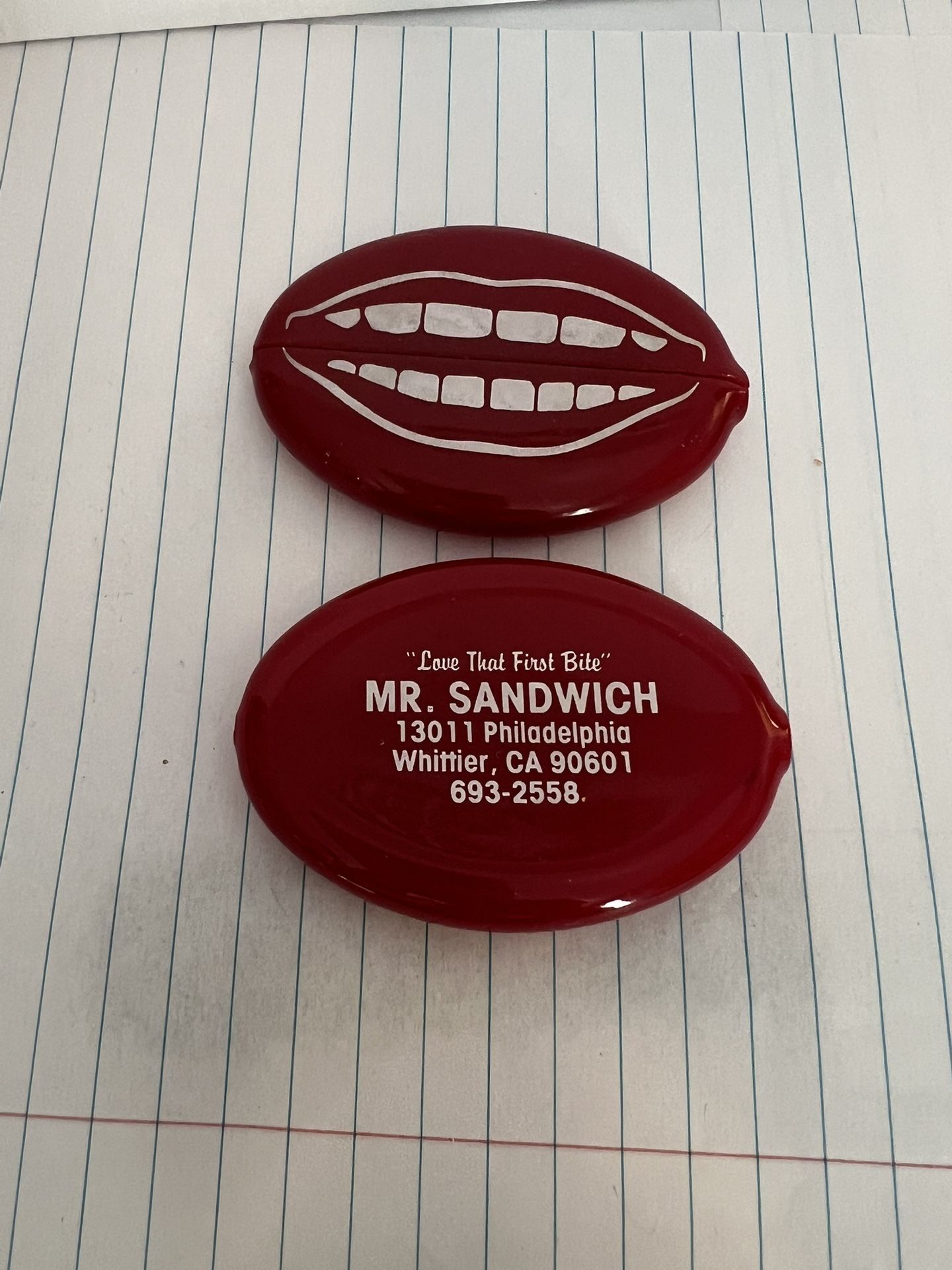 VTG:80’s Quickoin Big Mouth  Coin Change Purse Mr Sandwich “Love The First Bite” made in USA