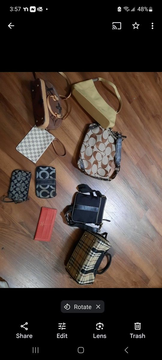 Bulk Lot Of 9 Handbag Crossbody Wristlet Card Holder