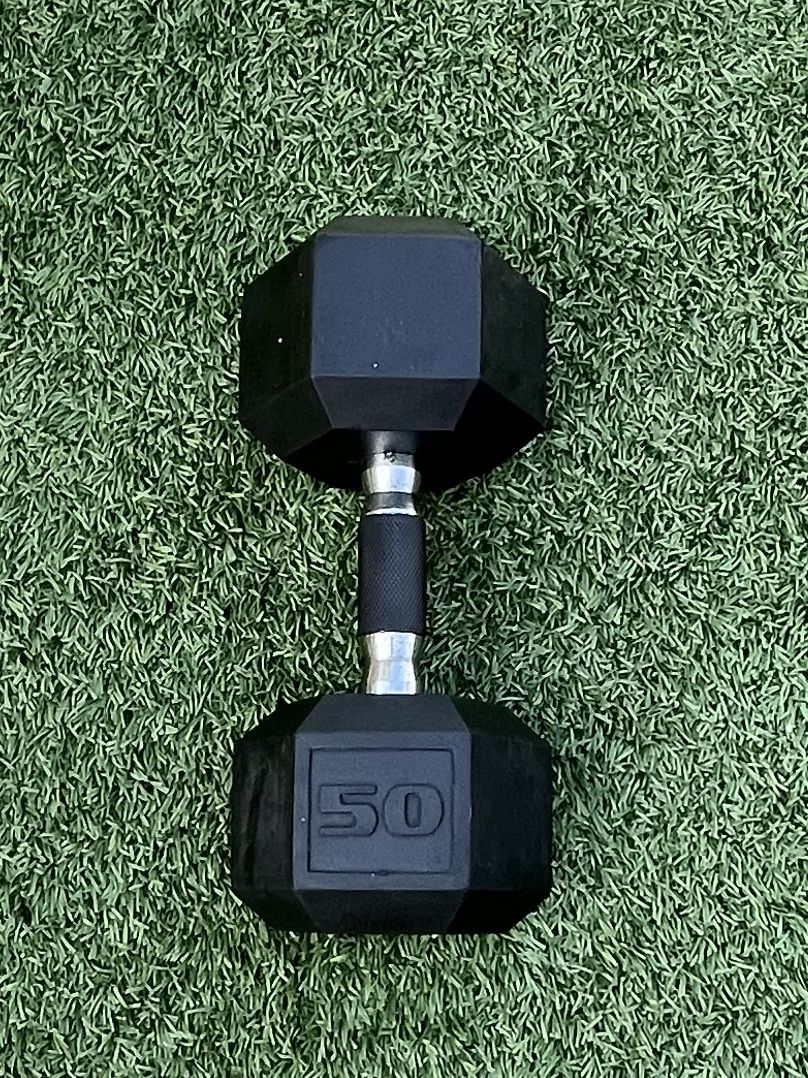 50 LB Rubber Hex Dumbbell