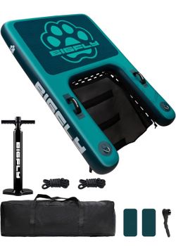 BIGFLY Inflatable Water Ramp for Dogs Pup Plank Dog Float, Large Dog Pool Float Up to 320 Pounds, Puncture-Resistant Surface