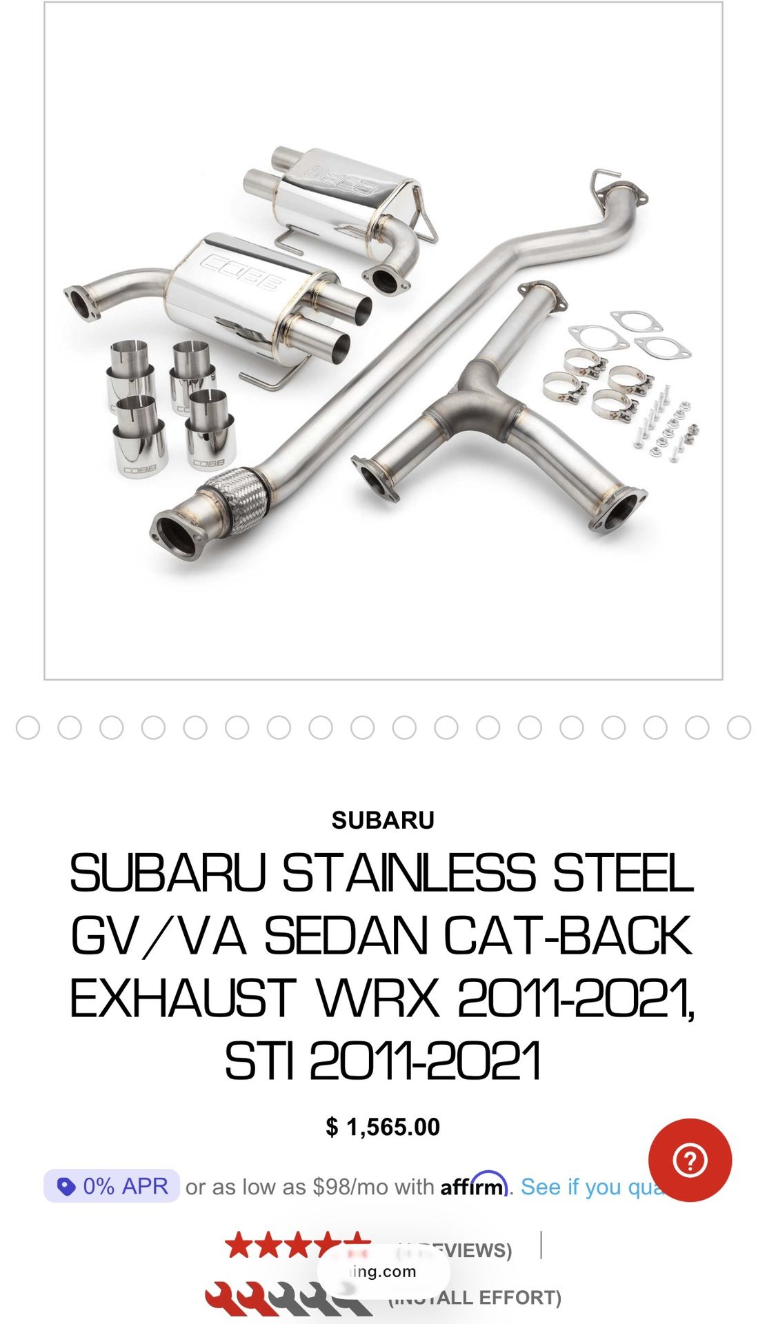 Cobb Stainless SS Cat Back Exhaust 2011-2021 WRX