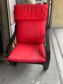 Red IKEA Chair and Ottoman