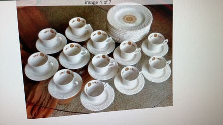 Set Of 12 Gold Medallion Enoch Wedgwood Dishes