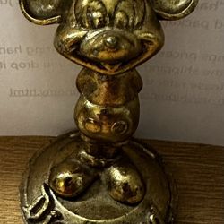 Vintage Walt Disney Disneyland MICKEY MOUSE Bronze Mini Figurine Paperweight