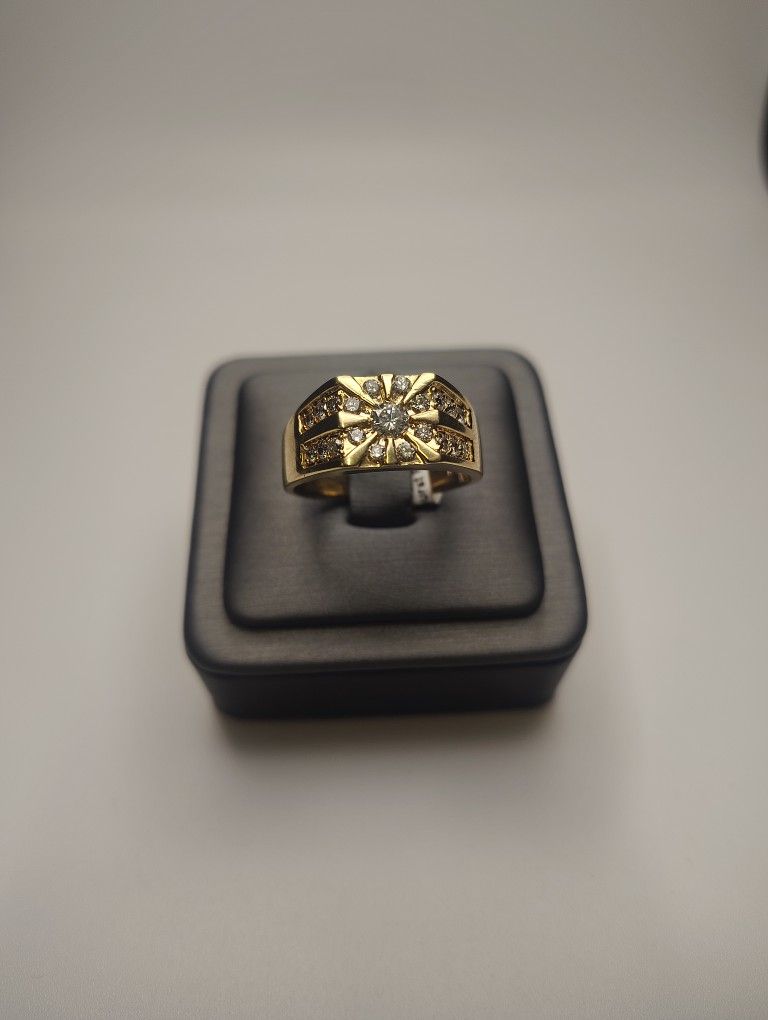 14k Men's Starburst Ring
