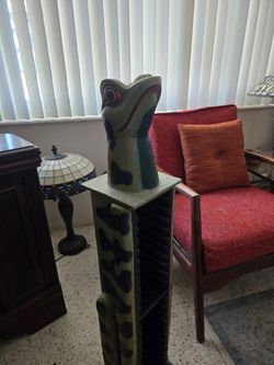 Custom made wooden frog cd holder