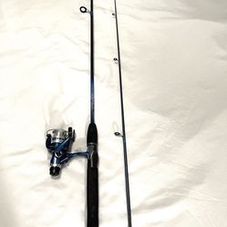 New Only Used Once, Shakespeare (X-Terra) two piece 6 foot light, medium action, fishing rod, and reel combo set