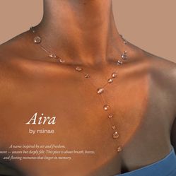 Crystal Clear Necklace Handmade Jewelry Floating Necklace 925 Silver 