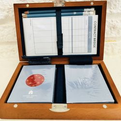 Michael Graves Bridge Game Set in Wood Case with Magnetic Latch brad new packed