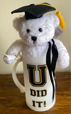 Graduation Gift Set – “U DID IT!” Mug & Plush Bear