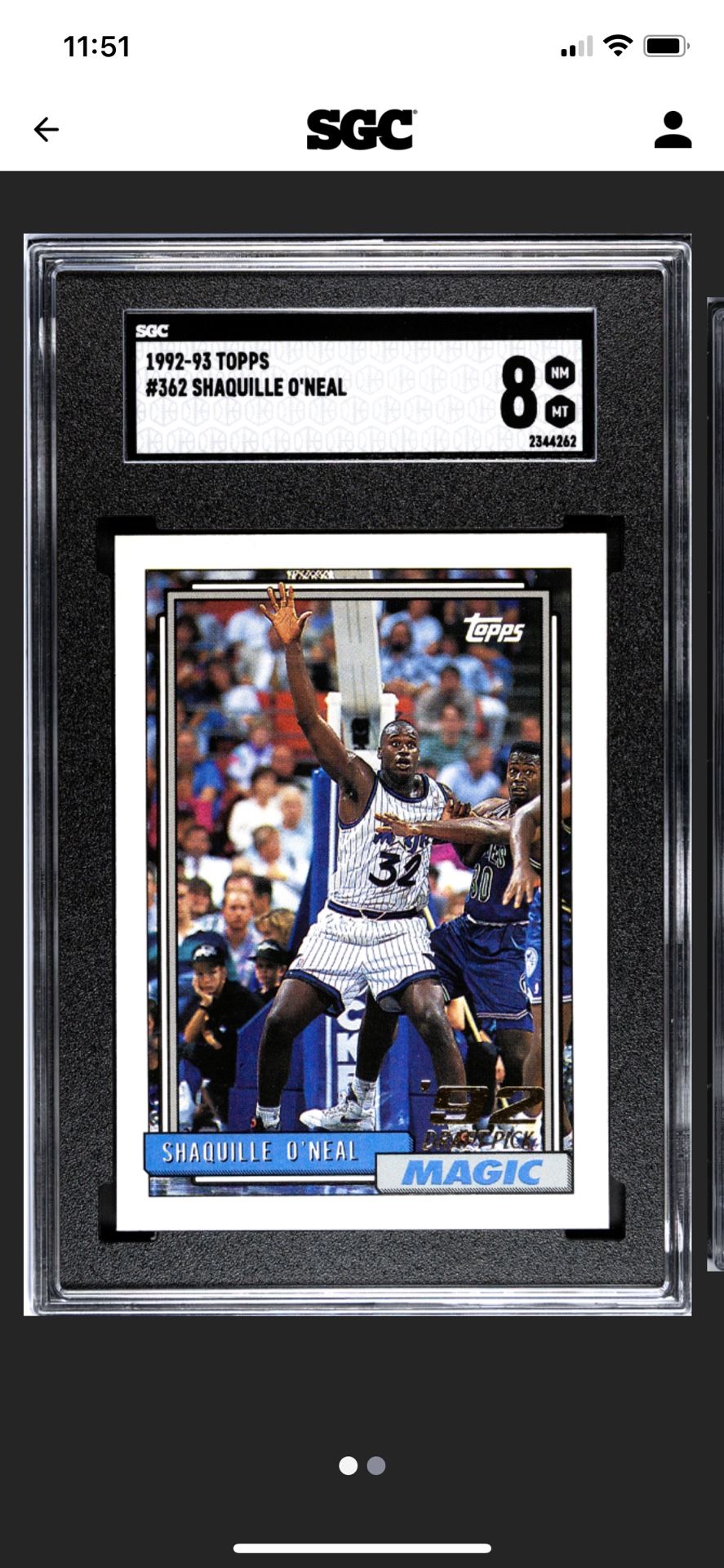1992 93 TOPPS #362 SHAQUILLE O'NEAL ROOKIE CARD RC ORLANDO MAGIC HOF GEM MINT