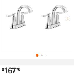 American Standard Rumson 4 in. Centerset Double Handle Bathroom Faucet in Polished Chrome (2-pack)