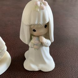 Vintage PRECIOUS MOMENTS 1983 Bride Engagement Bridal Shower Cake Topper Figurines